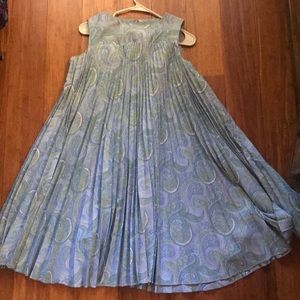 60s pleated swing dress